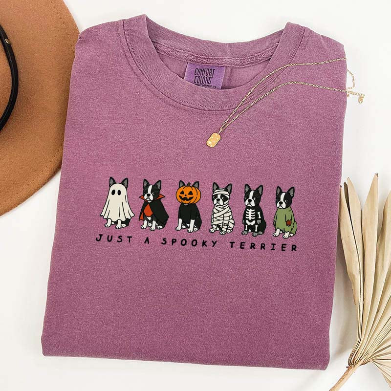 Spooky Boston Terrier Halloween T-Shirt