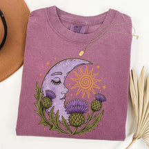 Scottish Thistle Moon Floral T-Shirt