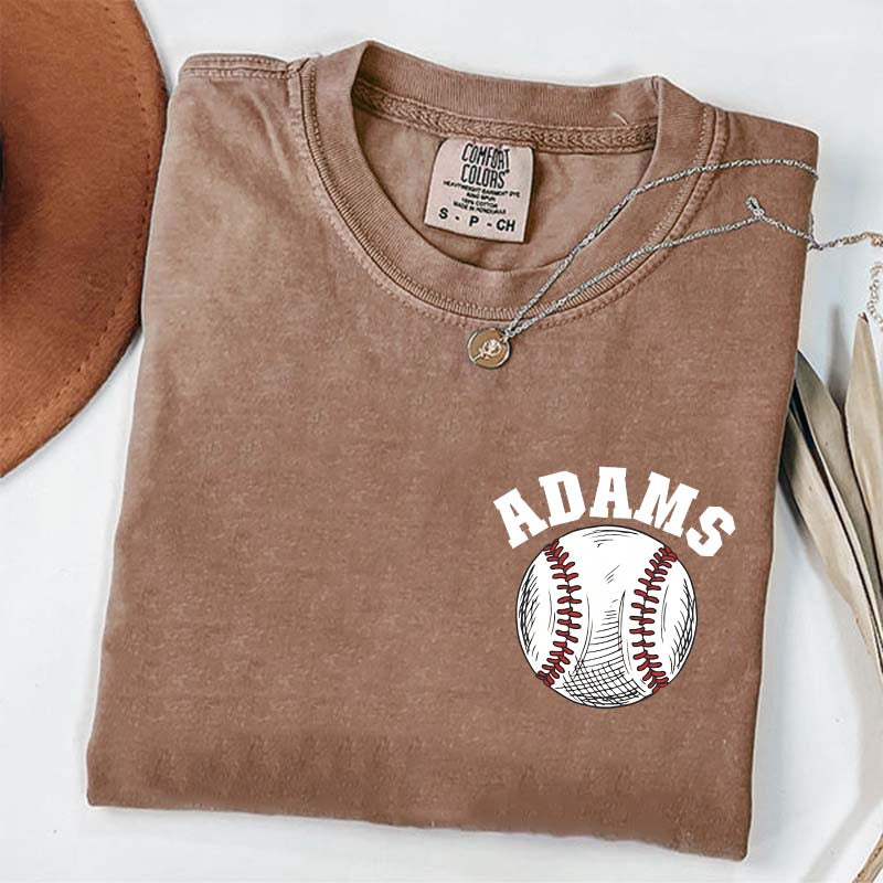 Custom Baseball Name Pocket  T-Shirt