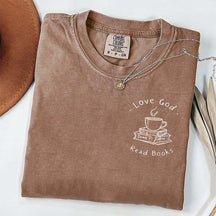Love God Drink Coffee Read Books Religious T-Shirt