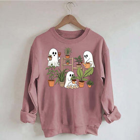 Cute Crazy Plant Lady Ghost Sweatshirt