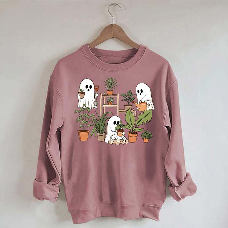 Cute Crazy Plant Lady Ghost Sweatshirt