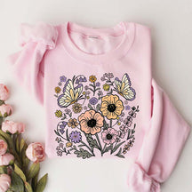Vintage Floral Butterfly Sweatshirt