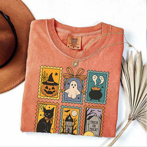 Halloween Cute Ghost Pumpkin Cat T-Shirt