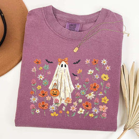 Coquette Floral Ghost Wildflowers Cute T-Shirt