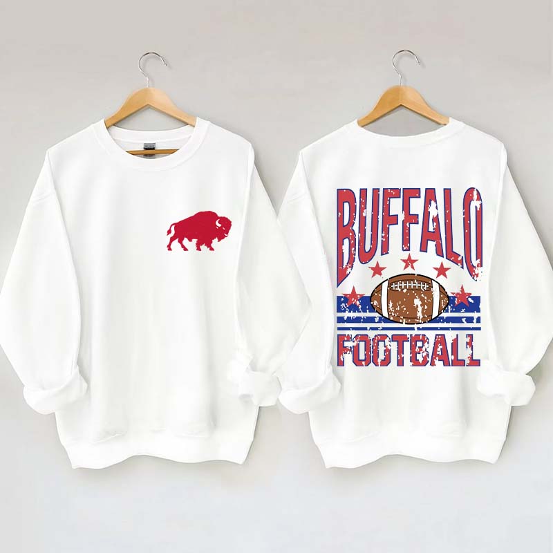 Buffalo Football Vintage Distressed Style Sweatshirt