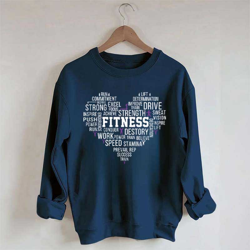 Fitness Word Art Sweatshirt