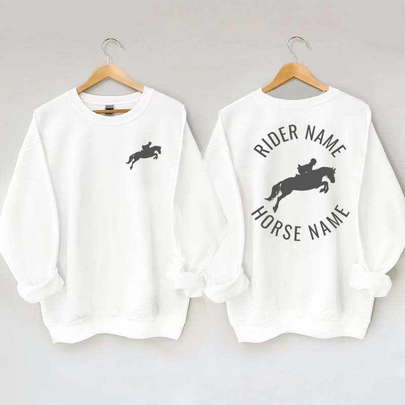 Personalized Equestrian Name Horse Horseback Riding Sweatshirt