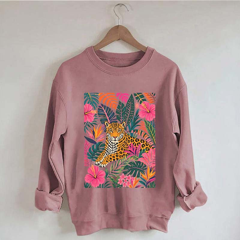 Tiger Floral Jungle Animal Sweatshirt
