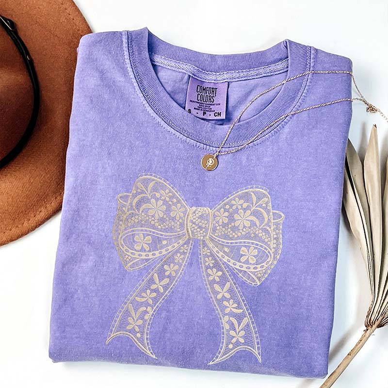 Comfort Colors Lace Bow T-Shirt
