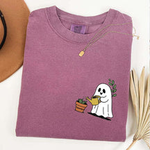 Halloween Pocket Ghost Plant T-Shirt