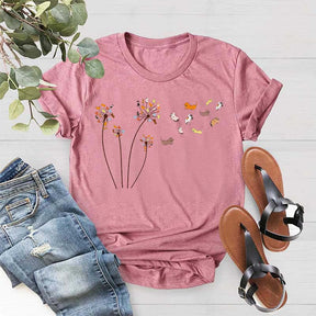 Cute Cats Flower Fly Dandelion T-Shirt