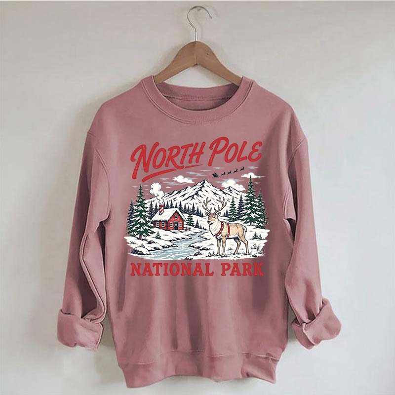 North Pole National Park Retro Christmas Sweatshirt
