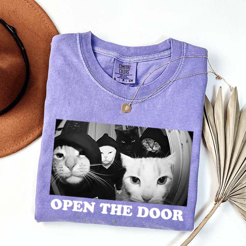 Funny Cat Gang Open The Door T-Shirt