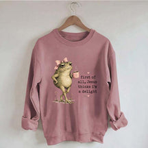 First Of All Jesus Thinks I'm A Delight Frog Coffee Sweatshirt