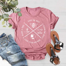 Plant A Tree Clean The Seas Save The Bees T-Shirt