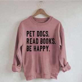 Retro Bookish Reading Books and Dogs Sweatshirt