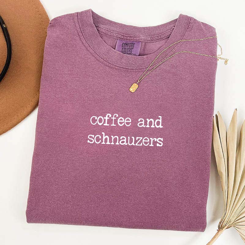 Coffee and Schnauzers Dog Lover T-Shirt