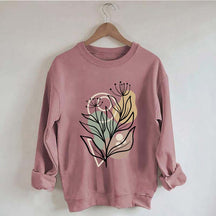 Modern Botanical Abstract Floral Sweatshirt