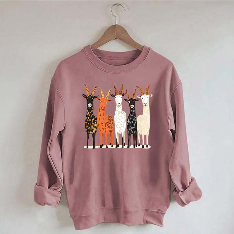 Colorful Goat Funny Farm Animal Sweatshirt