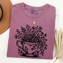 Cottagecore Teacup Floral T-Shirt