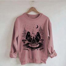 Retro Halloween Ghost Camping Sweatshirt