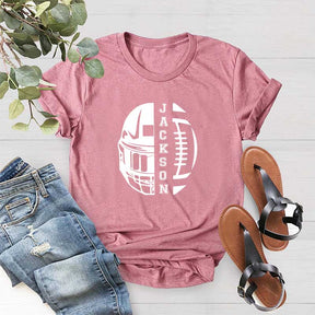 Personalized Football Mom T-Shirt