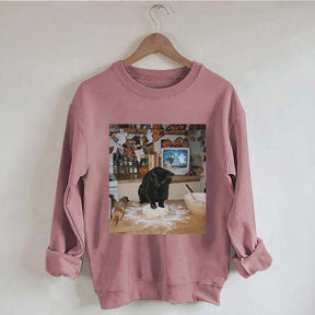 Halloween Black Cat Ghost Sweatshirt