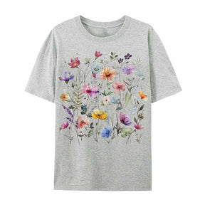 Boho Purple Floral Wildflowers T-Shirt