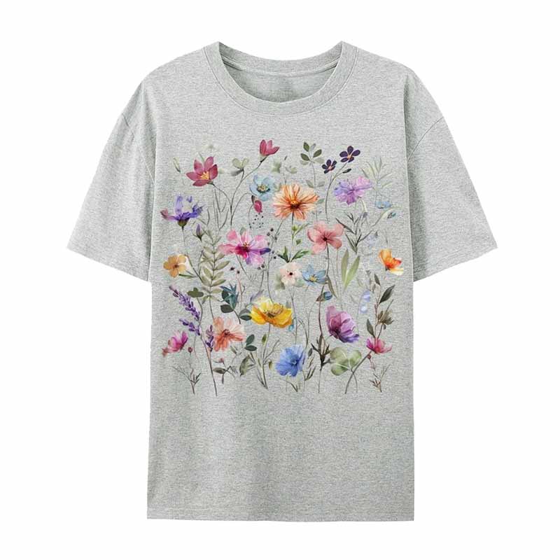 Boho Purple Floral Wildflowers T-Shirt