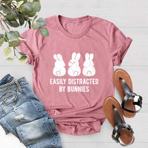 Easily Distracted by Rabbits Bunny T-Shirt