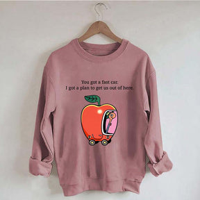 Apple Car Driving Fast Car Sweatshirt