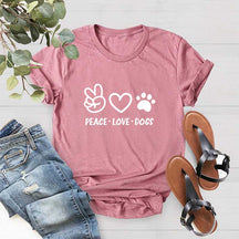Peace Love Dogs Cute T-Shirt