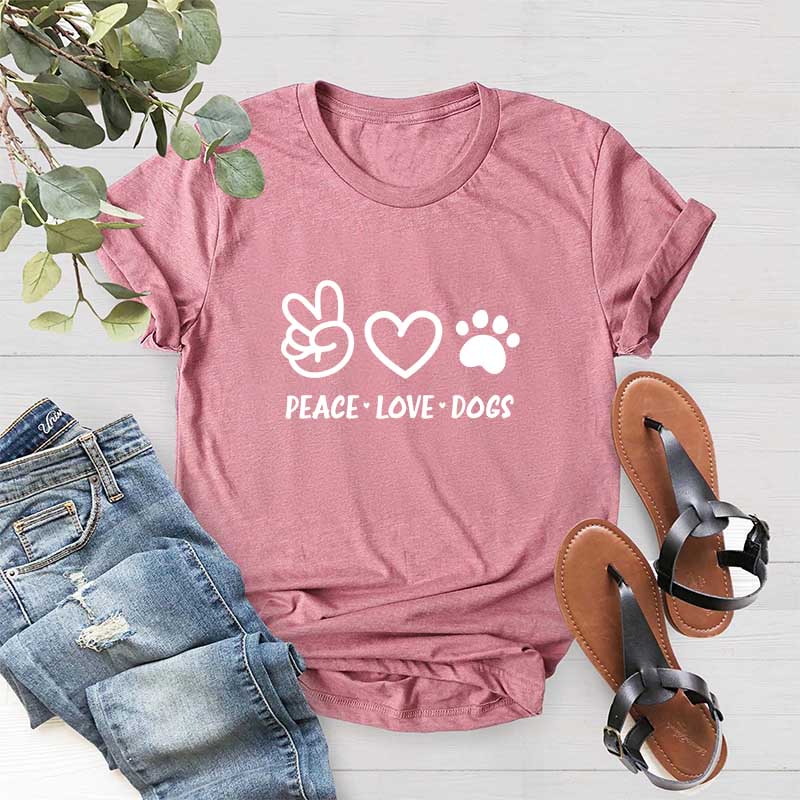 Peace Love Dogs Cute T-Shirt