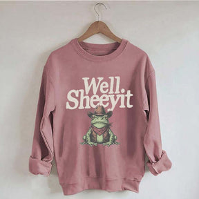 Well Sheeyit Country Western Frog Sweatshirt