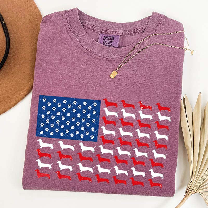 Dachshund American Flag T-Shirt