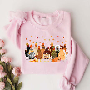 Humorous Fall Chickens Sweatshirt