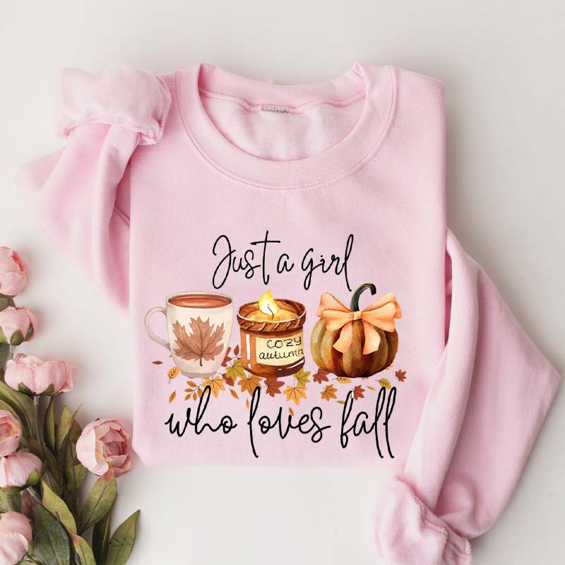 Just A Girl Who Loves Fall Football Coffee Sweatshirt