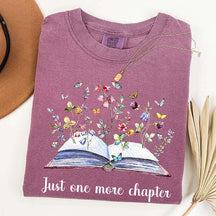 Just One More Chapter Floral Book T-Shirt