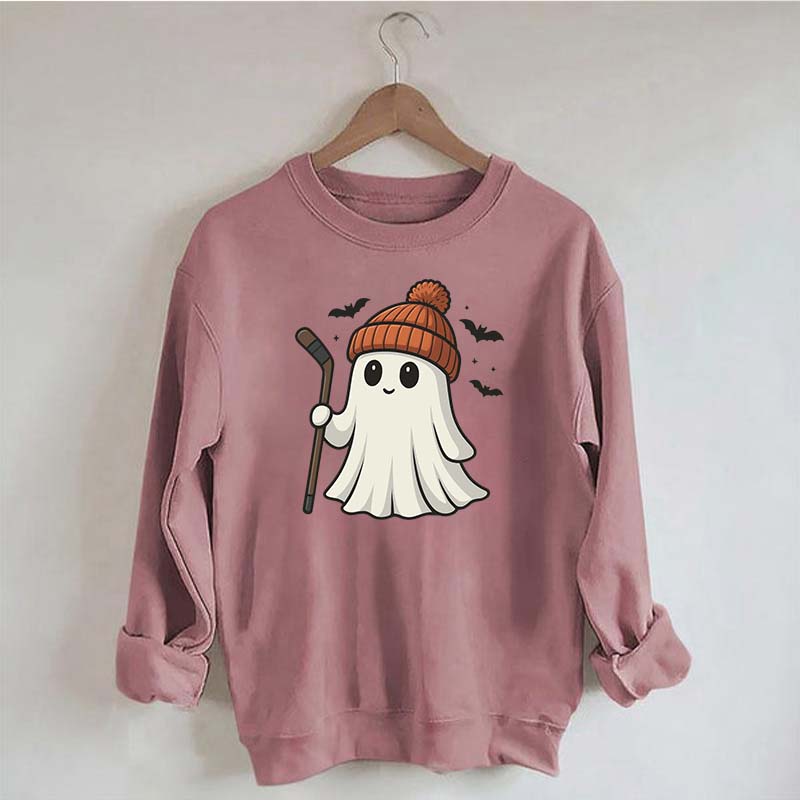 Fun Hockey Halloween Cute Ghost Sweatshirt