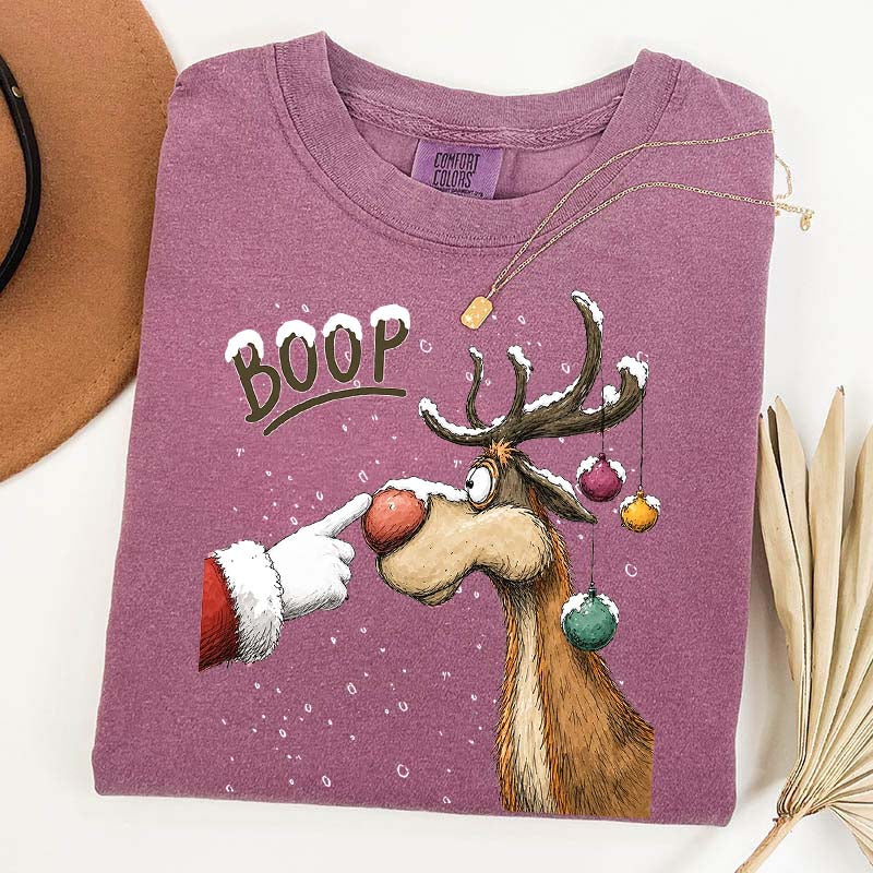 Boop Reindeer Comfort Colors Christmas T-Shirt