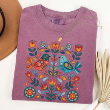 Cute Scandinavian Folk Art Bird T-Shirt