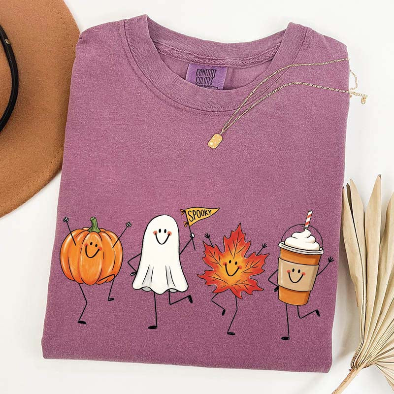 Happy Fall Doodle Smiling Spooky T-Shirt