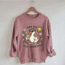 Off To Yell Good Eye Softball Goose Sweatshirt