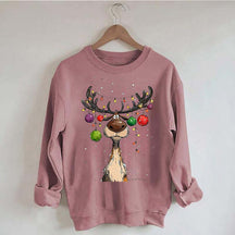 Vintage Reindeer Christmas Light Xmas Sweatshirt
