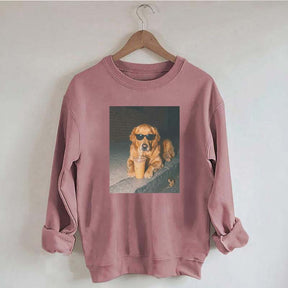 Golden Retriever Drinking Iced Coffee Sweatshirt