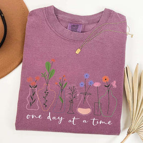 One Day At a Time Positive Quotes T-Shirt