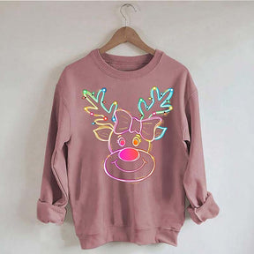Neon Reindeer Christmas Sweatshirt