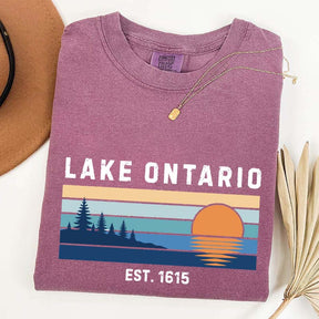 Lake Ontario Great Lakes Sunset Graphic T-Shirt
