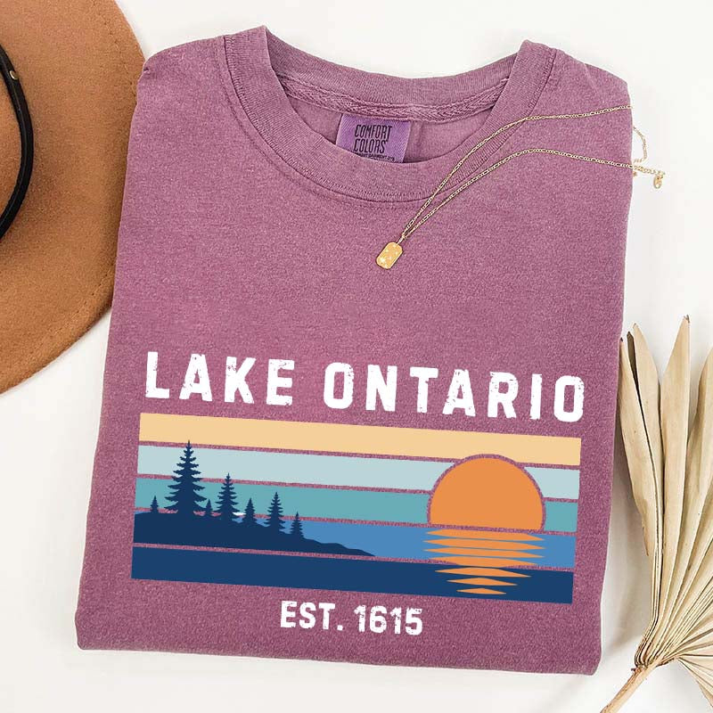 Lake Ontario Great Lakes Sunset Graphic T-Shirt